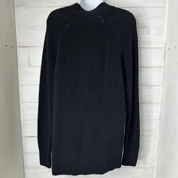 NWT Gap Womens 100% Cotton Tortoise Button Oversized Black Cardigan Size Large - Picture 4 of 11